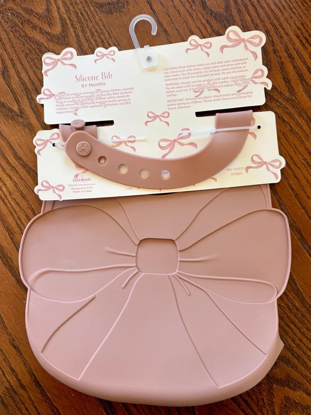 Silicone Bib for Kids - Pink bow